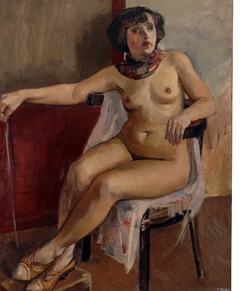 Model with  scarf 1933 oil on canvas 100x80